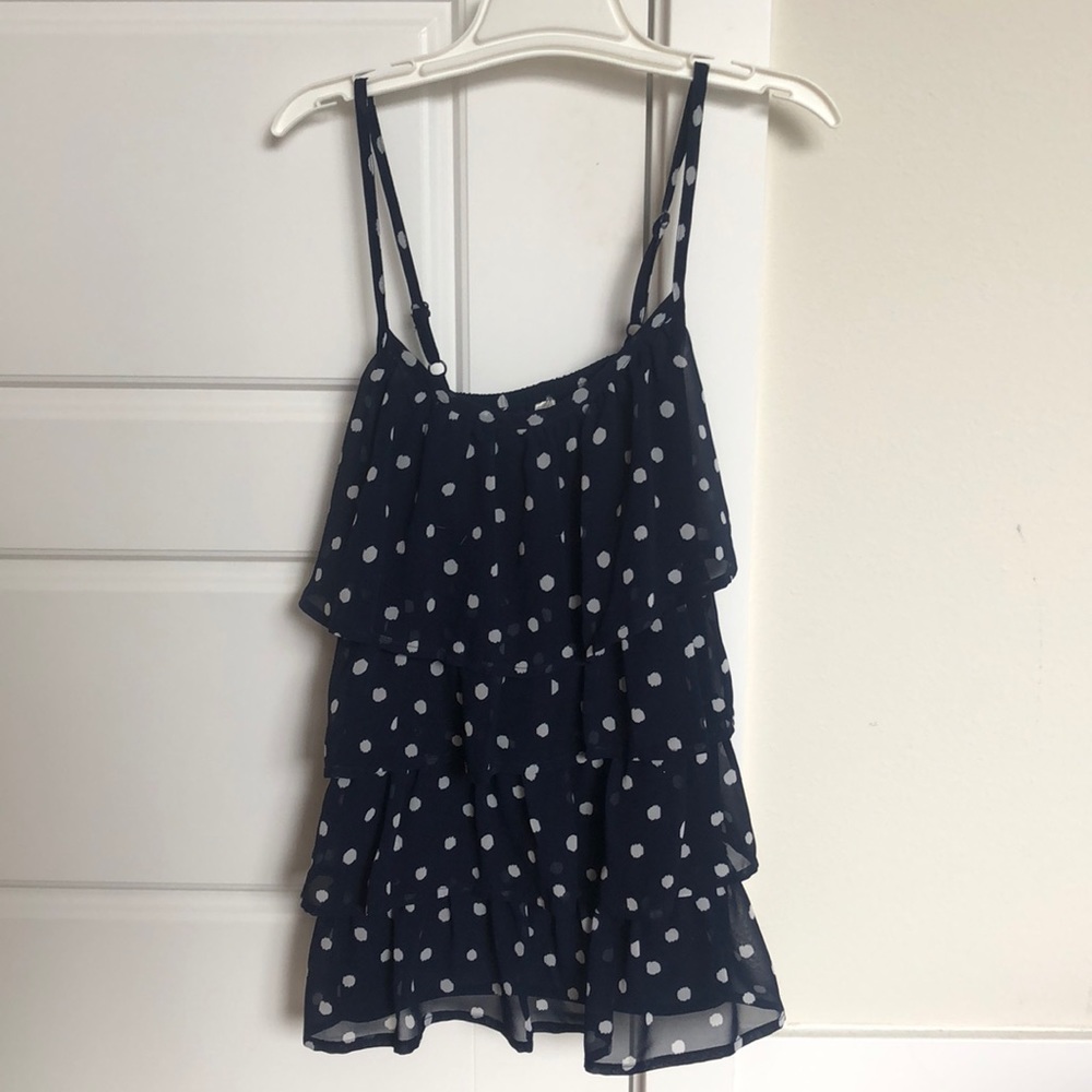 Blue and White PolkaDot Tank top